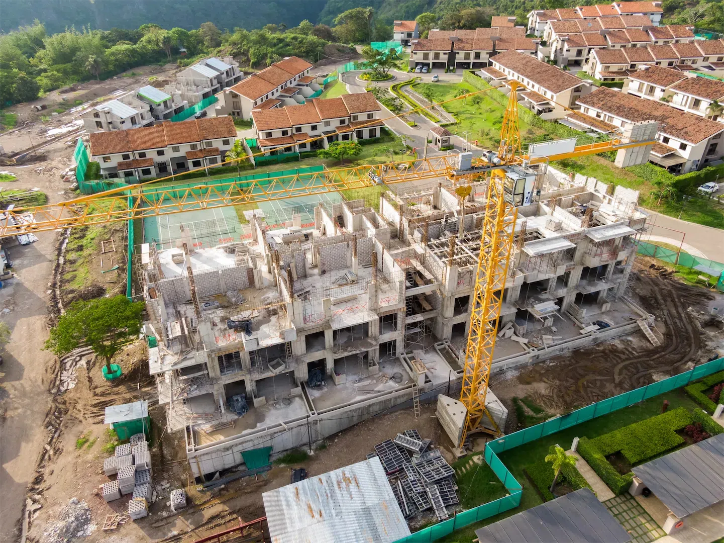 Vista aérea de construcción